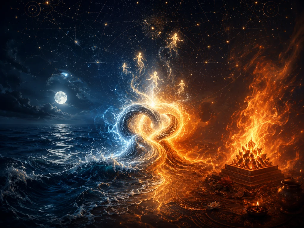 Gandanta: Water–Fire Knots and the Souls Born Within